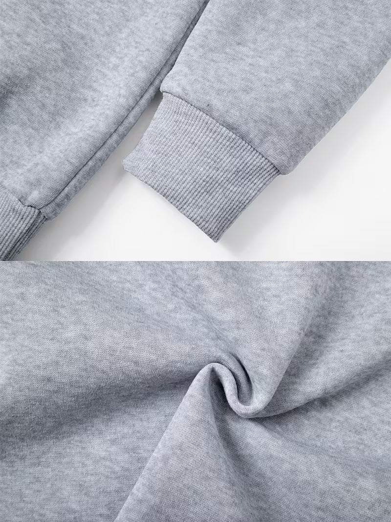 1set 2pcs this autumn winter boys casual outfit features neck sweatshirt and straight leg wide leg pants a stylish and look its suitable for school meals and outdoor light gray color blue 3