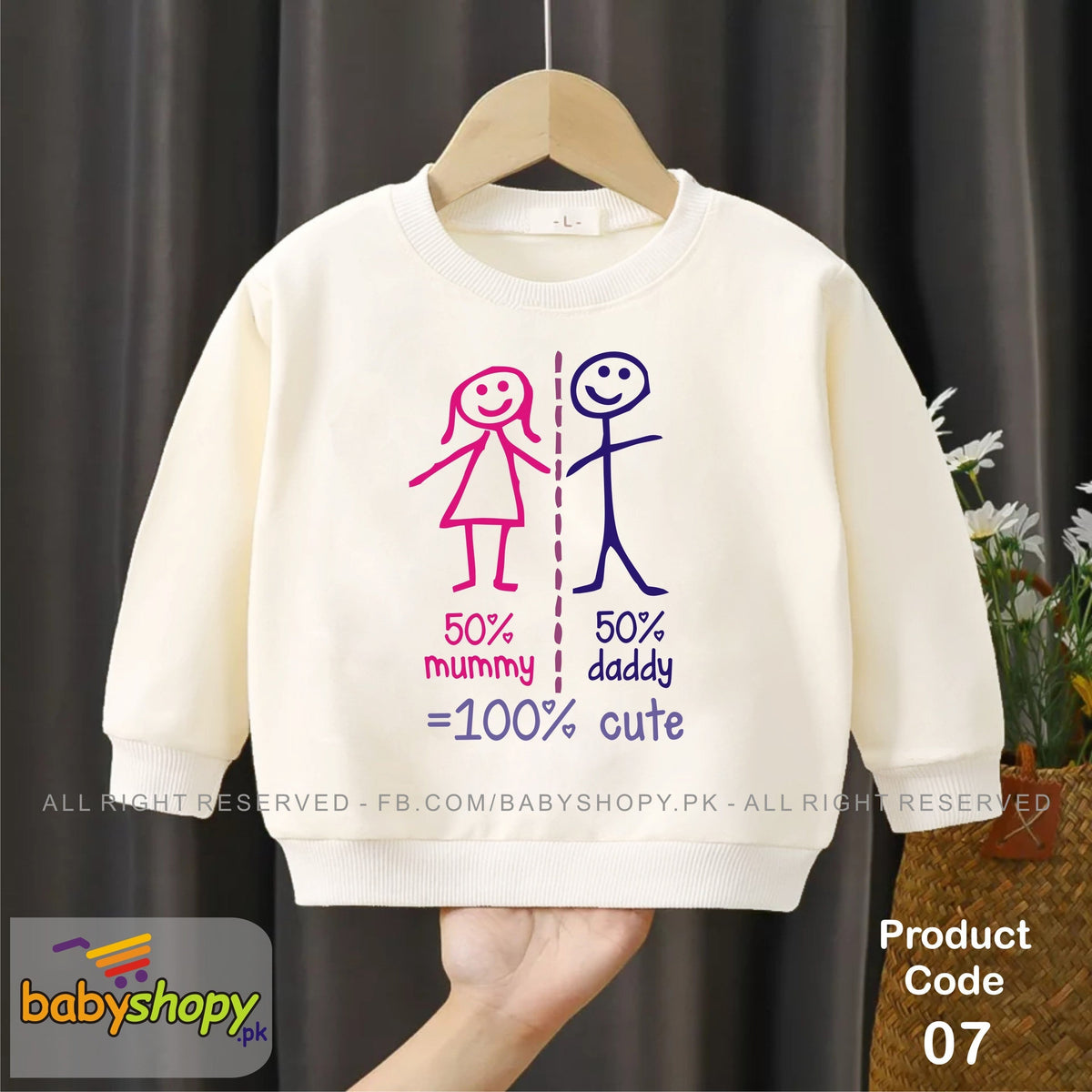 50% mommy 50% daddy 100% cute  baby sweat shirt