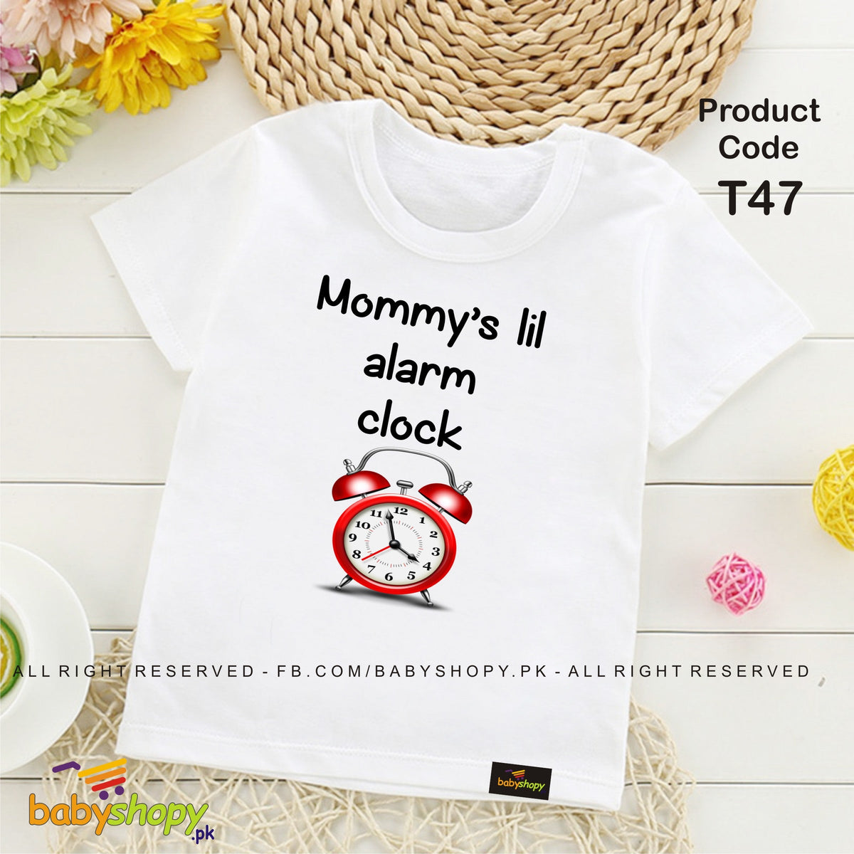 Mommy ;s lil alram clock  baby t shirt
